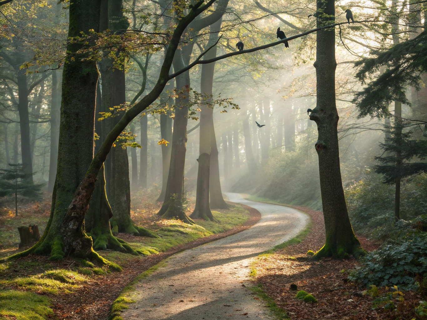Serene bosomgeving voor wandelingen